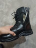 目击者作战靴男拉链冬季陆战靴女特战作训靴子防水防滑户外加绒羊毛保暖 黑色 拉链羊毛款 45 实拍图