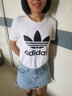 阿迪达斯 （adidas）三叶草短袖女t恤2025夏季新款LOGO印花宽松休闲运动透气半袖T恤 GN2896/三叶草/经典款-尺码偏大 XXS 实拍图
