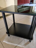 爱美穗沙发中间小茶几小方桌办公室接待室专用小边几小茶台钢化玻璃边桌 黑架黑面黑玻璃 40*50*53 实拍图