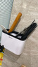 ecoco筷子筒壁挂式筷笼子沥水置物架托家用筷筒厨房筷笼刀架一体收纳盒 多功能筷子筒-带毛巾杆（黑色） 实拍图