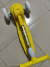 米高滑板车儿童可折叠可调高低带闪光三轮滑滑车踏板车2-3-12岁 大童黄色 晒单实拍图