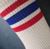 港风小众条纹彩虹长袜子男女个性潮流高腰长筒高筒袜配工装裤马丁靴街拍高帮潮牌ins街头潮袜元点元创 2红蓝条纹 2黑条纹 男女可穿/36-43码 实拍图