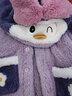 多妙屋儿童睡衣秋冬女童珊瑚绒套装法兰绒亲子家居服 99090紫色 140cm  实拍图