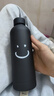 贞嘻水杯保温杯男士杯子年会奖品礼品送员工实用大容量不锈钢车载学生 黑色笑脸保温杯510ml 实拍图