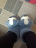 熊猫牛牛 冬季保暖棉拖鞋男包跟卡通家居可爱室内女毛毛厚底月子高帮棉鞋 蓝色 255mm 合适38-39的脚 实拍图