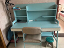 正木枫【现货速发】全实木书桌学生学习写字桌现代简约家用卧室电脑桌子 蓝白色单桌【实木+可调节高度】 140*60*135cm【双抽屉】 实拍图