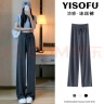 浪莎（LangSha）打底裤女夏季通勤薄款冰丝高腰宽松垂感拖地显瘦直筒外穿裤 实拍图