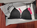 KJ性感惑无钢圈内衣女聚拢小胸罩超薄款法式美背细吊带前扣文胸套装 黑色 M （适合70C 75A 75B） 实拍图