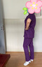 迪塞雅男女纯棉刷手服长袖洗手衣医生隔离工作服短袖刷手衣手术室衣宠物 洗手衣紫色（女款短袖） 3XL 实拍图