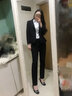 桑影（SANRDYON）职业装女装套装长袖工作服西服外套女士工装面试正装小西装女 黑色西装单件 L（建议101-110斤） 实拍图