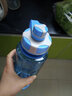富光 大容量塑料水杯子男便携水瓶太空杯户外运动大号双口设计水杯 600ML青色 实拍图