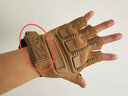 华臣羊半指手套男运动户外格斗秋冬季健身登山防滑骑行露指战术手套 沙色 均码 实拍图