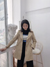 欧润娜 风衣女中长款春秋季新款百搭外套黑色女士小个子韩版修身流行 卡其色 请核对好正确尺码 实拍图