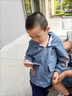 G.duck小黄鸭男童外套春秋2025新款儿童薄风衣男宝宝衣服春装洋气小孩穿 0344魔方款蓝色 110 建议100-110cm4-5岁 晒单实拍图