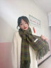 慕琼（MUQIONG）复古绿色格子围巾女士个性百搭秋冬季美式感保暖披肩围脖韩系 绿色 实拍图