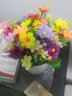 仿真花套装假花摆件塑料花含塑料花瓶干花花束仿真植物盆景绢花客厅阳台餐桌装饰花盆栽 混色跳兰菊+中号仿瓷瓶套装 实拍图