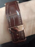 特华诗手表带男款真皮表带手表带男士手表皮带天梭华为手表gt4表带浪琴欧米茄卡西欧天王dw阿玛尼西铁城 自动玫金蝴蝶扣-棕皮棕线 19mm 实拍图