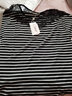 莎妮朵罗夏装新款百搭宽松上衣蕾丝条纹短袖T恤女15061 黑色-预售3天发货 2XL建议120-140斤穿着 实拍图