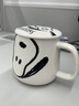 史努比(SNOOPY)陶瓷水杯可爱简约马克杯带盖勺男女创意个性潮流咖啡杯办公室家用喝水杯子 倒立白色（350ML） 实拍图