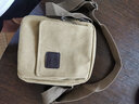 玛嘎男士休闲帆布单肩斜挎包 英伦时尚大容量帆布包 卡其色 实拍图