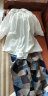 尚芙琦休闲裤女夏季新款女装中年装棉麻宽松减龄印花复古裤子 白色+蓝咖几何裤 L（110-120斤） 晒单实拍图