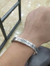 百银 999足银手镯520男女同款泰国清迈手工制作复古开口情侣手镯麻花 58克款 中号 实拍图