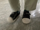 卡特兔童鞋幼儿园室内鞋早秋女童宝宝帆布鞋儿童软底机能鞋男童饼干鞋子 黑色 25 内长15.5cm  脚长14.3-14.9 实拍图