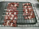 均璞烧烤签子不锈钢烧烤工具套装羊肉串钎子家用烤鱼夹网圆扁铁签加厚 80扁签+鱼夹 实拍图