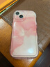 巴蒂尼 粉色水墨晕染iPhone手机壳苹果手机保护套全包摄像头硅胶软壳情侣男女防摔卡通可爱个性 【透粉】波浪边气囊防摔 iPhone 14 实拍图