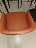 托尼斯餐椅简约创意家用北欧餐厅实木椅子皮艺现代休闲洽谈咖啡厅设计师 橙色-皮质 实拍图