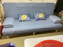 品上凯迪斯 现代简约多功能沙发床两用可折叠沙发床客厅沙发小户型懒人沙发 海之蓝麻布 【炫彩海绵款】升级1.8米长1.2米宽2扶手2腰枕 实拍图
