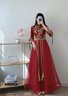塞德勒新中式新娘敬酒服旗袍2025新款晚礼服冬季长款连衣裙订婚 酒红色长款 L (建议106-115斤) 实拍图