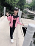 阿贝阿果三件套童装女童秋宝宝衣服春韩版运动卫衣女孩中大童外套儿童套装 8816粉色三件套 140 实拍图