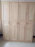 顾虎可定制松木大衣柜2米四门儿童实木衣橱带裤架对开门原木大板直拼 环保水性漆 150宽55深195高（清漆） 实拍图