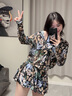 晟琬琪运动泳衣女分体裙式三件套罩衫长袖防晒保守遮肚显瘦泡温泉游泳装 黑色 L 实拍图