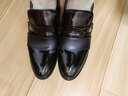 老爷车（WECKER）秋冬商务男鞋圆头增高鞋皮鞋男真皮一脚蹬德比鞋子男加绒男士皮鞋 1088-1黑色[增高单里款] 40 实拍图