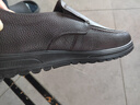 木林森男鞋商务休闲鞋套脚男士皮鞋春夏季透气头层牛皮正装鞋子男爸爸鞋 黑色加绒（皮鞋尺码） 43 皮鞋码 实拍图