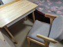 睦乐书桌椅北欧实木书桌书柜组合学生台式电脑桌办公桌椅子写字台书架 0.8m原木色单桌（单抽）+扶手椅 实拍图