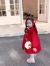 丹鸟王女童唐装冬季外套小女孩中国风女宝宝旗袍公主生日加绒新年拜年服 加绒公主旗袍裙 120码 实拍图