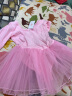 铁箭（TIEJIAN） 儿童舞蹈服女童练功形体服蓬蓬裙连体服芭蕾舞演出服培训班服装 粉红色长袖 130cm 实拍图