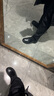 卡帝乐鳄鱼（CARTELO）男鞋一脚蹬休闲皮鞋男厚底手抓纹防皱设计男士乐福鞋9867黑色38 实拍图