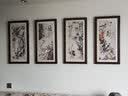 紫腾随轩梅兰竹菊挂画新中式四联壁画中国风四条屏客厅沙发背景墙画装饰画 图10 40*80cm*4CM（有机玻璃） 实拍图