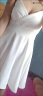 缘妕凌连衣裙子女装新款夏季低胸V领露背收腰抹胸A字裙短裙晚礼服吊带 白色 XL_(建议110-120斤) 晒单实拍图
