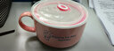 Hello Kitty三丽鸥陶瓷泡面碗带盖手柄可爱饭盒大容量面碗学生宿舍上班便当盒 雾霾粉美乐蒂/1002ml 实拍图