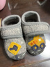 小茸低帮魔术贴小卡车 0-3岁婴幼儿学步前鞋 软底防滑卡通地板鞋羊毛 浅灰色 13.5 适合脚长12-12.5cm 实拍图