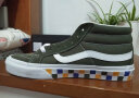 VANS范斯官方 Sk8-Mid Reissue薄荷曼波绿彩色棋盘格印花情侣板鞋 墨绿色 36 实拍图