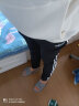 阿迪达斯 （adidas）运动裤男裤春秋款宽松透气弹力长裤运动休闲裤 针织收脚裤-黑/白 2XL 实拍图