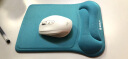 宜客莱（ECOLA）人体工学护腕鼠标垫 超大特厚记忆棉游戏专用手托商务办公桌垫 湖蓝Ez2BL 实拍图