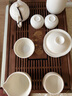汉隶羊脂玉瓷茶具套装整套德化白瓷陶瓷中国白功夫茶具盖碗茶杯高档 04.[羊脂玉]全家福-17头手提皮箱 实拍图