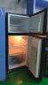 惠康（HICON)冰箱小型家用单人宿舍冷藏冷冻双开门电冰箱二人租房小冰柜彩色复古小冰箱BCD-108 耀石黑 BCD-142UM 实拍图